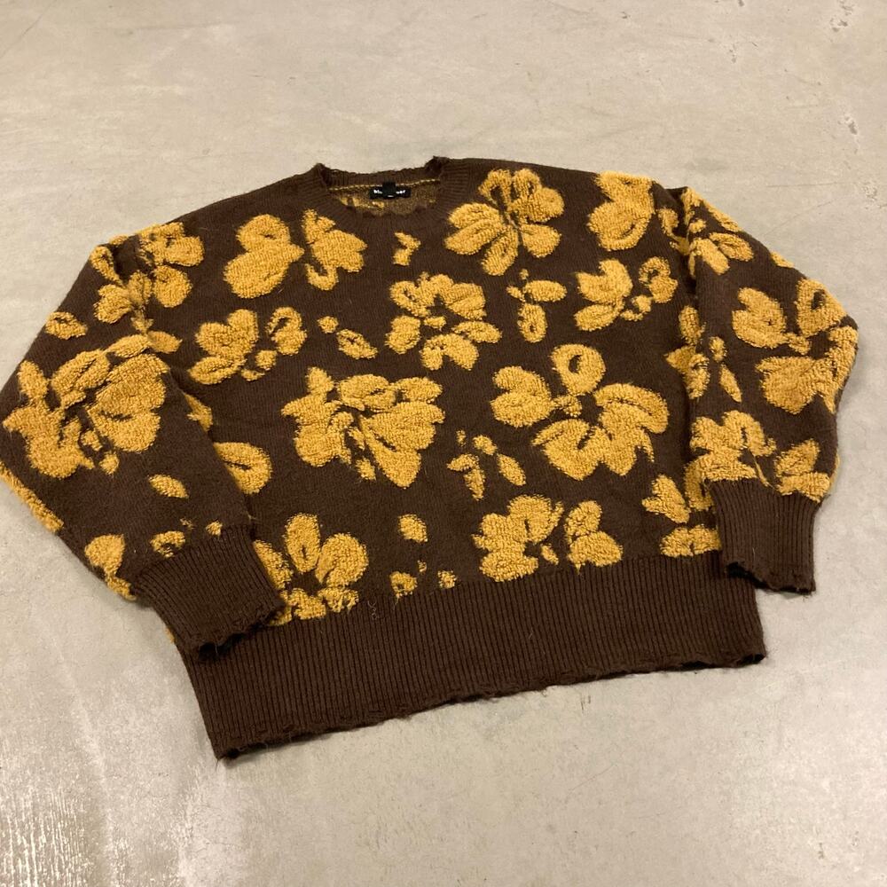 vintage y2k patterned brown sweater